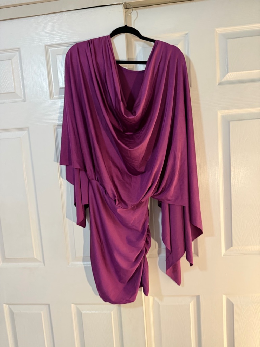 Draped Purple Ruched Dress